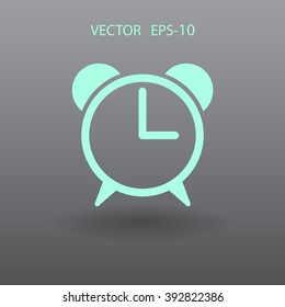 Flat icon of alarm clock