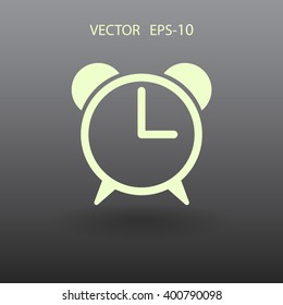 Flat icon of alarm clock