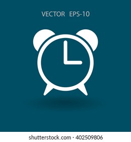 Flat icon of alarm clock