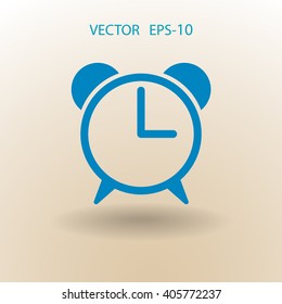 Flat icon of alarm clock