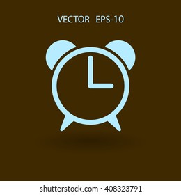 Flat icon of alarm clock