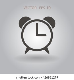 Flat icon of alarm clock