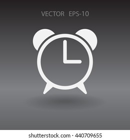 Icono plano del reloj despertador