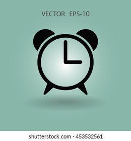 Flat icon of alarm clock