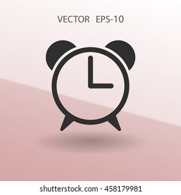 Icono plano del reloj despertador