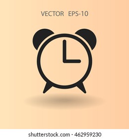 Flat icon of alarm clock