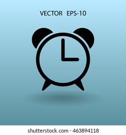 Icono plano del reloj despertador
