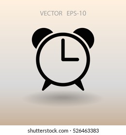 Flaches Symbol des Weckers. Vektorgrafik