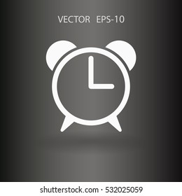 Flat icon of alarm clock. vector illustration