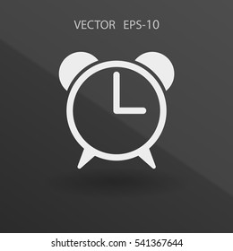 Flat icon of alarm clock. vector illustration