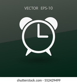 Flat icon of alarm clock. vector illustration