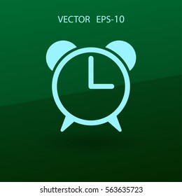 Flat icon of alarm clock. vector illustration