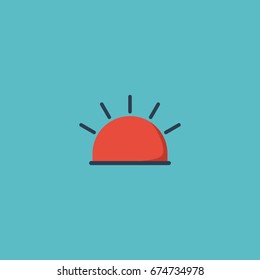 Flat Icon Alarm Element. Vector Illustration Of Flat Icon Siren  Isolated On Clean Background. Can Be Used As Siren, Alarm And Warning Symbols.