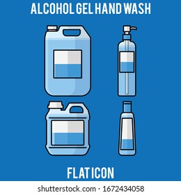 flat icon alcohol gel, alcohol hand gel, hand wash, Hygienic Gel for Hands Properly. Cleaning Hands with Antiseptic Product. Prevention against Virus, Germs and Infection.
