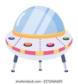 A flat icon of alien spacecraft 