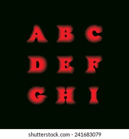 Flat icon alphabet from A-I