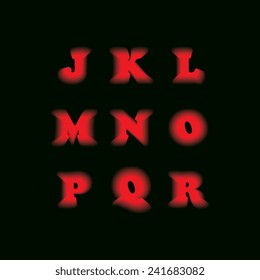 Flat icon alphabet from J-R