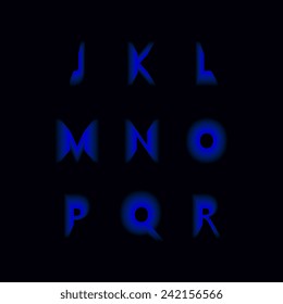 Flat icon alphabet from J-R
