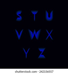 Flat icon alphabet from S-Z