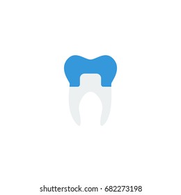 Flat Icon Alumina Element. Vector Illustration Of Flat Icon Dental Crown Isolated On Clean Background. Can Be Used As Dental, Crown And Alumina Symbols.