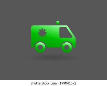 Flaches Symbol für den Krankenwagen