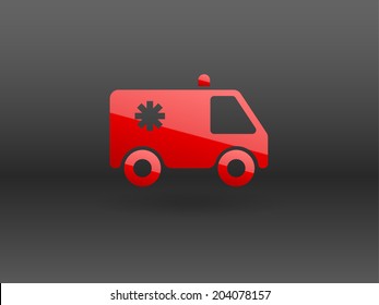 Icono plano de la ambulancia