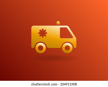 Icono plano de la ambulancia