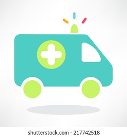 Flat  icon of ambulance