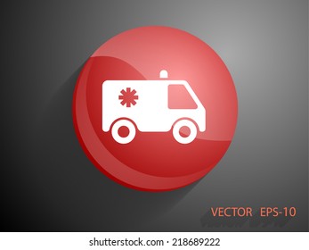 Flat  icon of ambulance