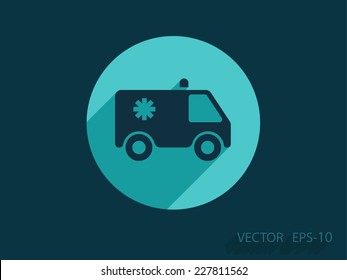 Flat  icon of ambulance