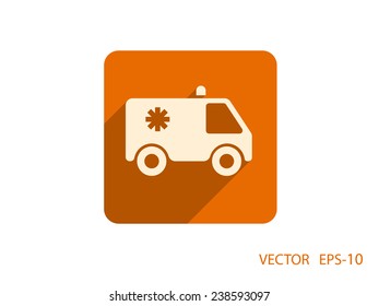 Icono plano de la ambulancia