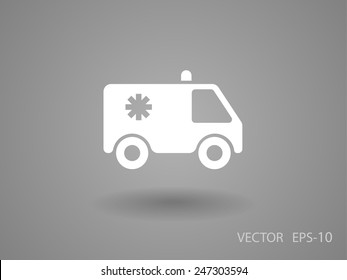 Flaches Symbol für den Krankenwagen
