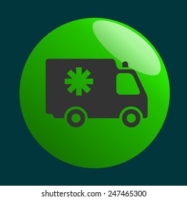 Flat  icon of ambulance