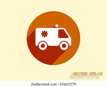 Flat  icon of ambulance