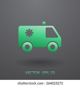 Icono plano de la ambulancia