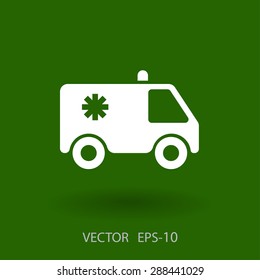 Icono plano de la ambulancia