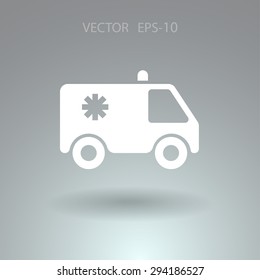 Icono plano de la ambulancia