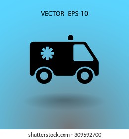 Flat  icon of ambulance