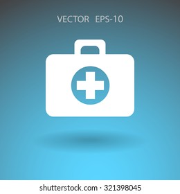 Flat icon of ambulance