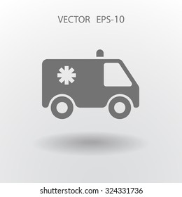 Icono plano de la ambulancia