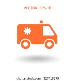 Flat  icon of ambulance