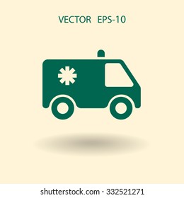 Flat  icon of ambulance