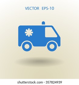 Icono plano de la ambulancia