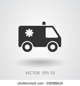Flat  icon of ambulance