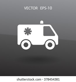 Icono plano de la ambulancia