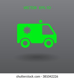 Flat  icon of ambulance