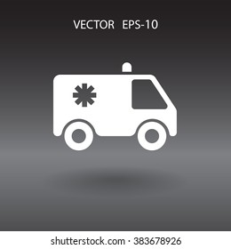 Icono plano de la ambulancia