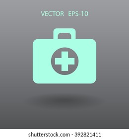Flat icon of ambulance