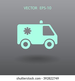 Icono plano de la ambulancia