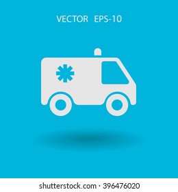 Flat  icon of ambulance